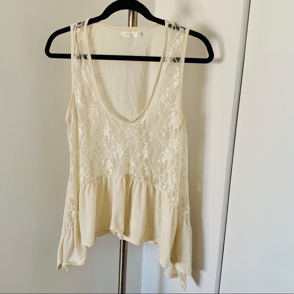 Millau Lacey Cream Top
